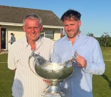 Gary and Ben Hughes when Narberth recently won The Bowl